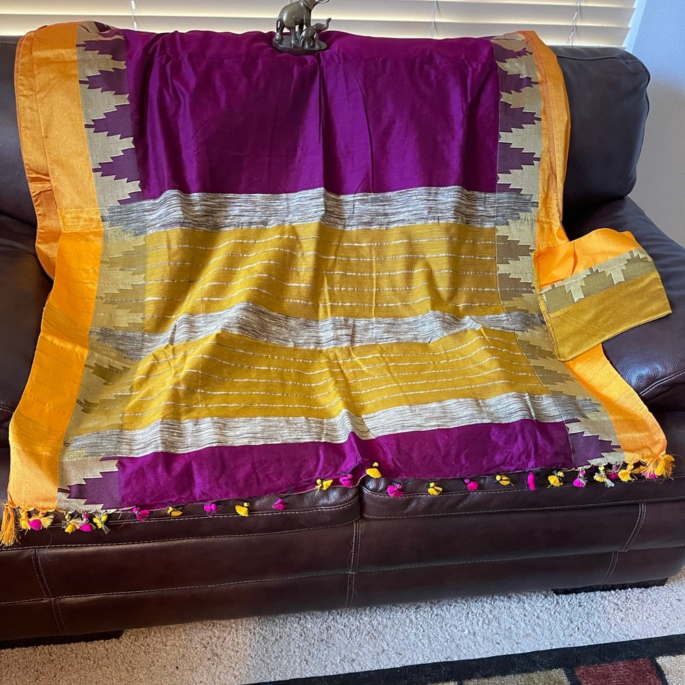 Handloom Cotton Silk Saree With Blouse Piece